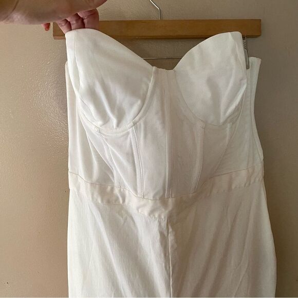 NBD Hastings jumpsuit white corset boned bustier strapless one piece Revolve XL - Picture 6 of 13